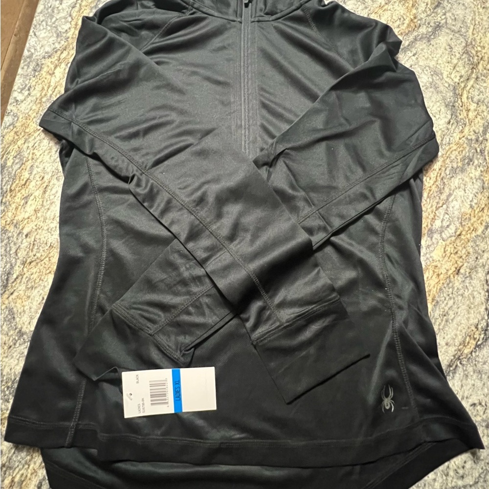 Spyder Black Performance Half-Zip Top